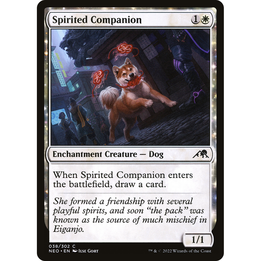 Spirited Companion (NEO-038) - Kamigawa: Neon Dynasty: (enchantment)