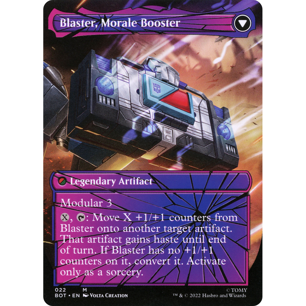 Blaster, Combat DJ (Shattered Glass) (BOT-022) - Transformers: (convertdfc, shatteredglass) (Borderless)