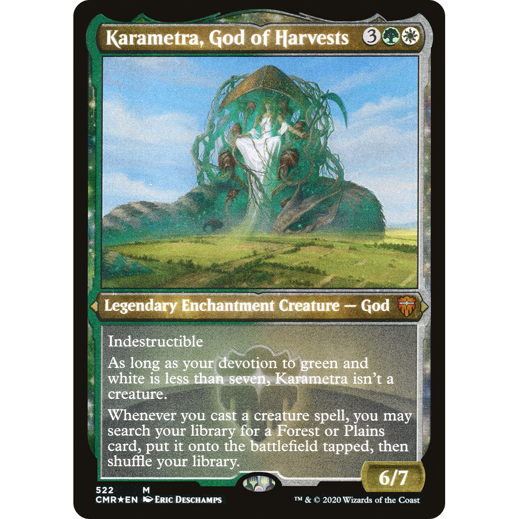 Karametra, God of Harvests (Foil Etched) (CMR-522) - Commander Legends: (enchantment) Foil