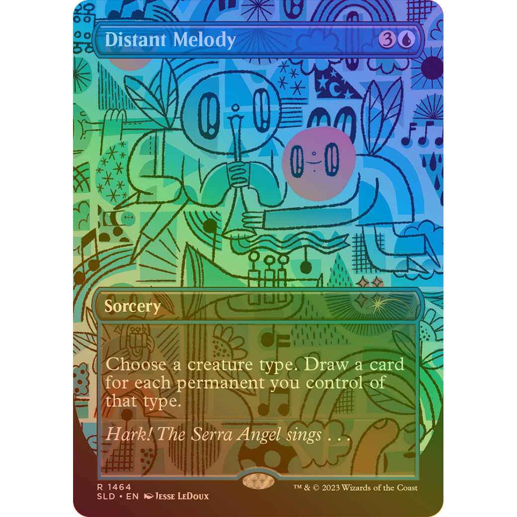 Distant Melody (1464) (Rainbow Foil) (SLD-1464) - Secret Lair Drop (Borderless) Foil