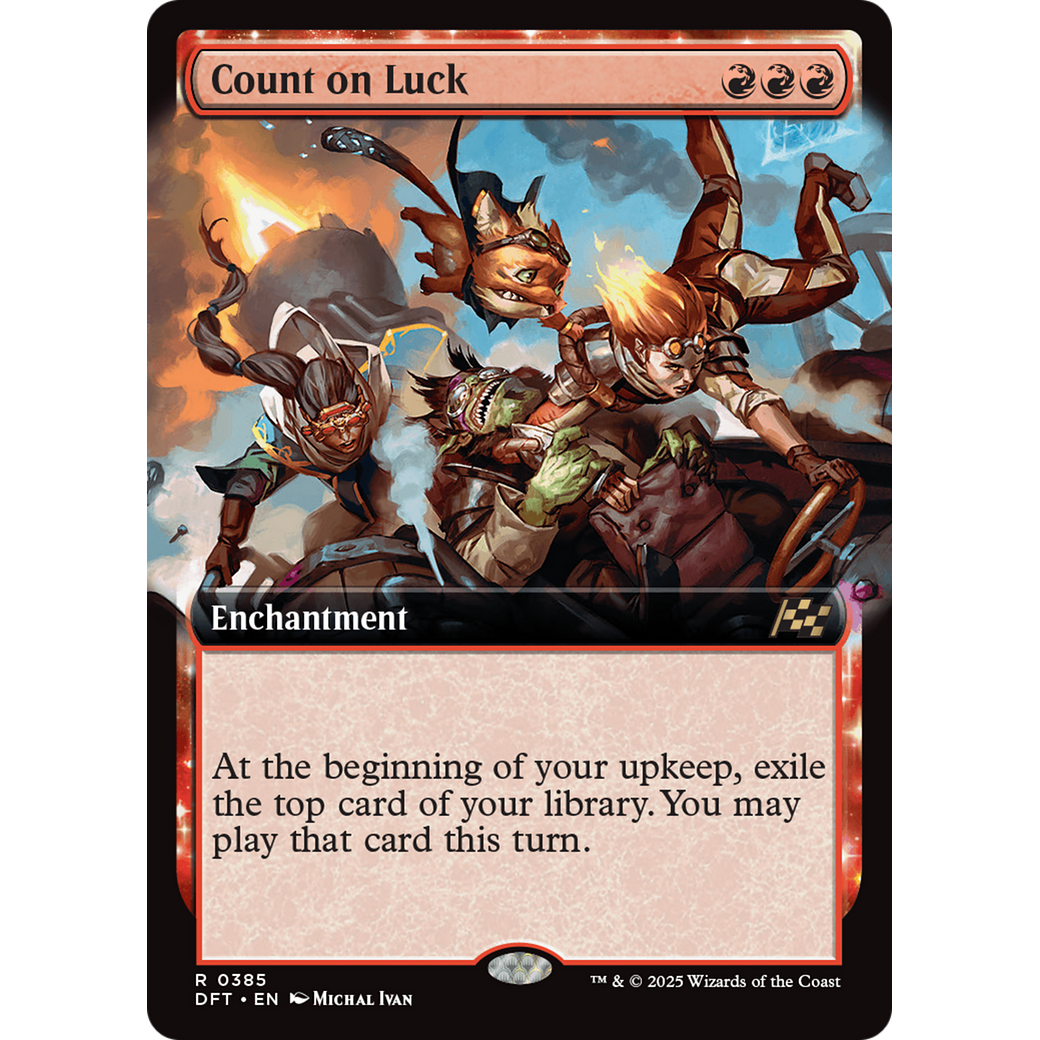Count on Luck (DFT-385) - Aetherdrift: (enchantment, Extended Art) Foil