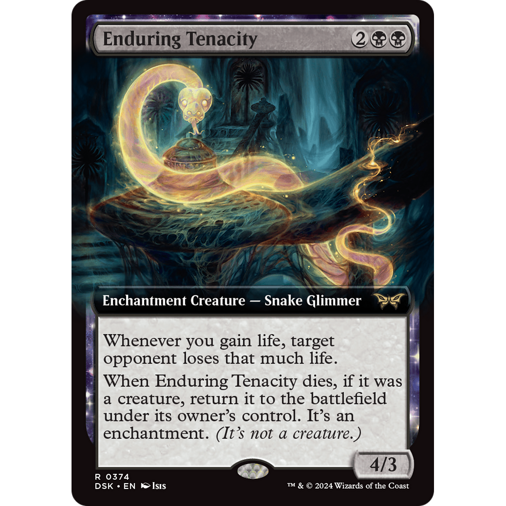 Enduring Tenacity (DSK-374) - Duskmourn: House of Horror: (Extended Art, enchantment) Foil