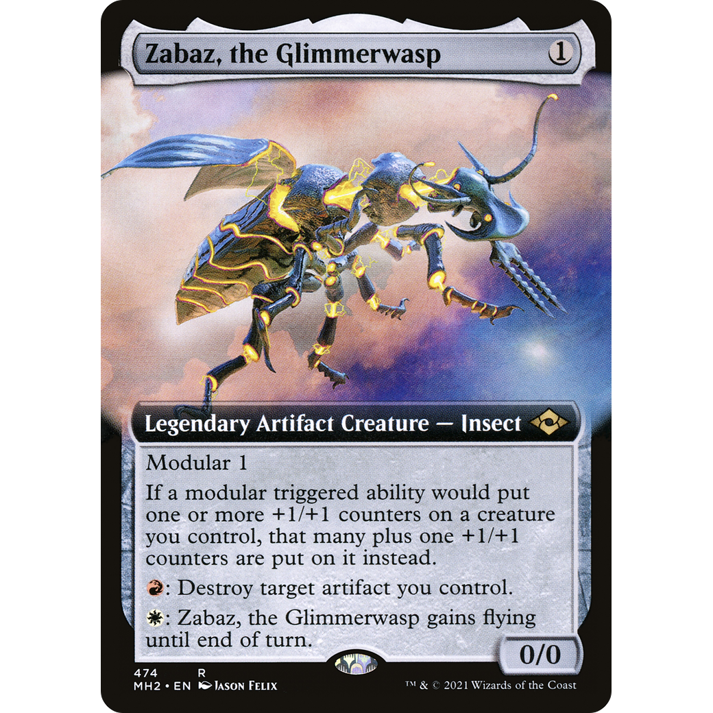 Zabaz, the Glimmerwasp (Extended Art) (MH2-474) - Modern Horizons 2: (Extended Art)