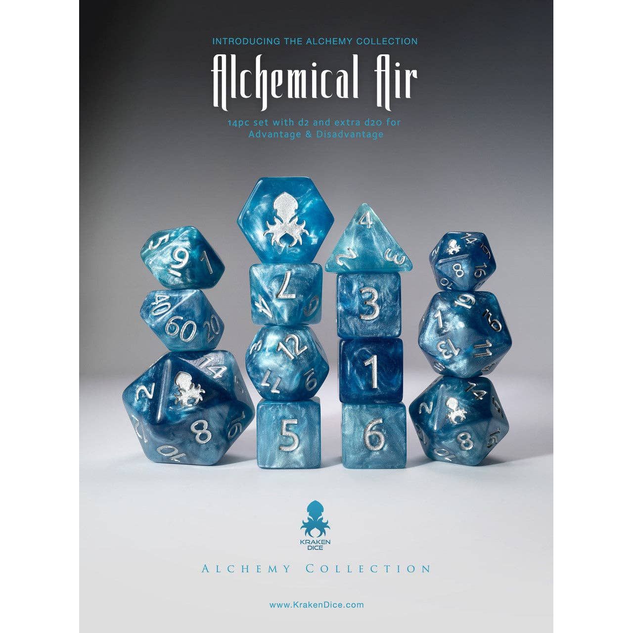Alchemical Air 14pc Light Blue  Silver Ink Dce Set