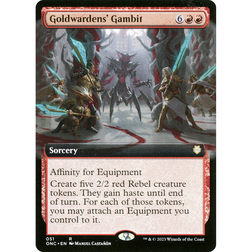 Goldwardens' Gambit (ONC-051) - Phyrexia: All Will Be One Commander: (Extended Art)