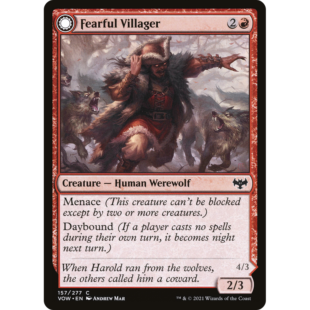 Fearful Villager (VOW-157) - Innistrad: Crimson Vow: (Double Faced Transform)
