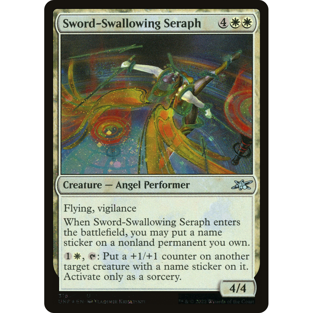 Sword-Swallowing Seraph (Galaxy Foil) (UNF-316) - Unfinity Foil