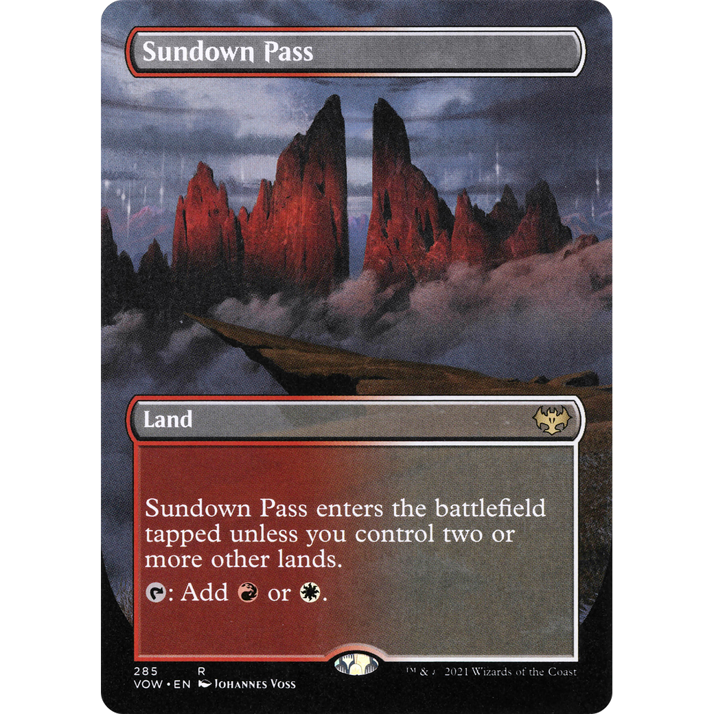 Sundown Pass (Borderless) (VOW-285) - Innistrad: Crimson Vow (Borderless) Foil