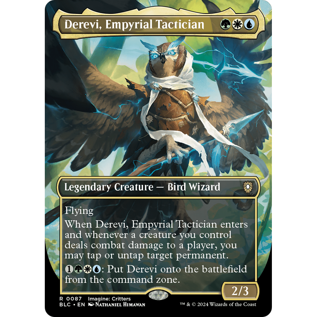 Derevi, Empyrial Tactician (BLC-087) - Bloomburrow Commander (Borderless) Foil