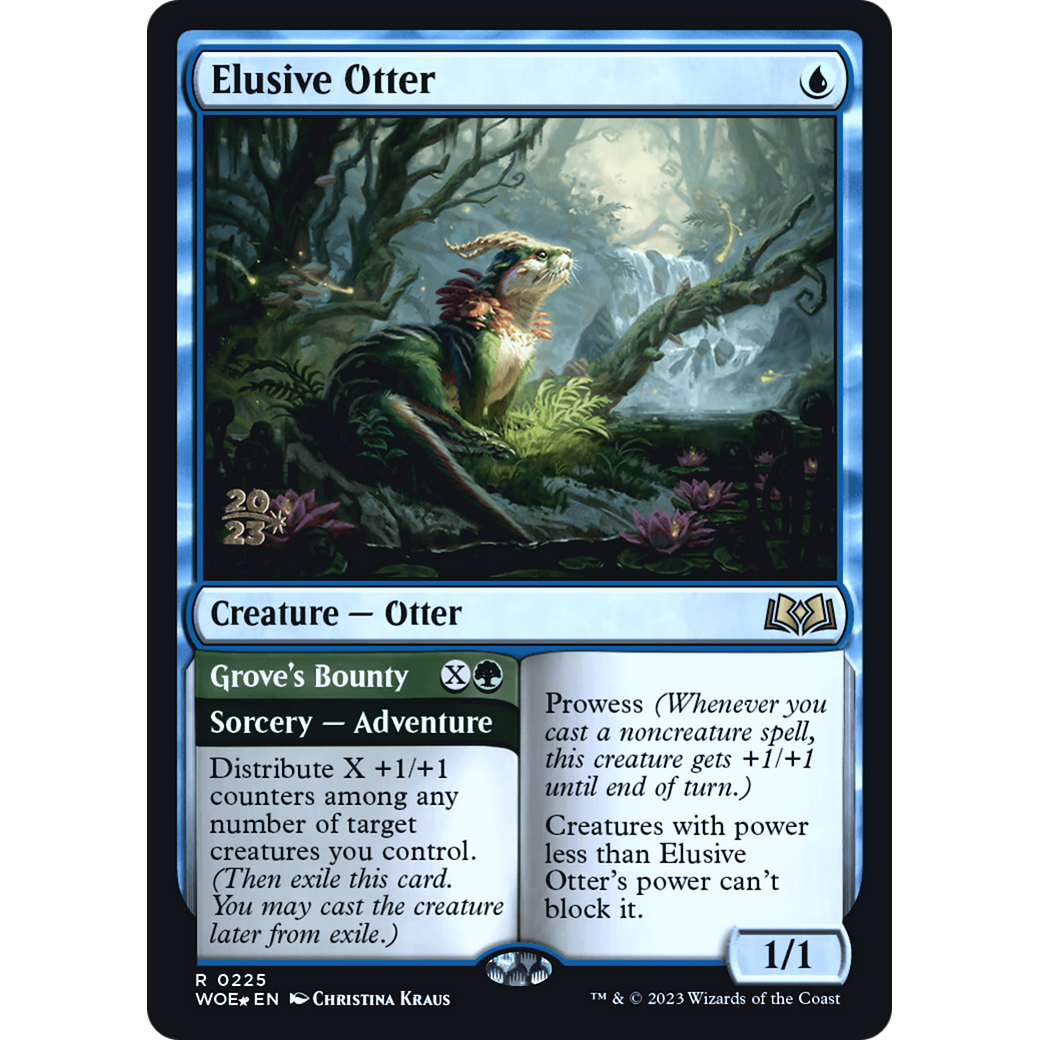 Elusive Otter // Grove's Bounty (PRE-225S) - Wilds of Eldraine Promos Foil