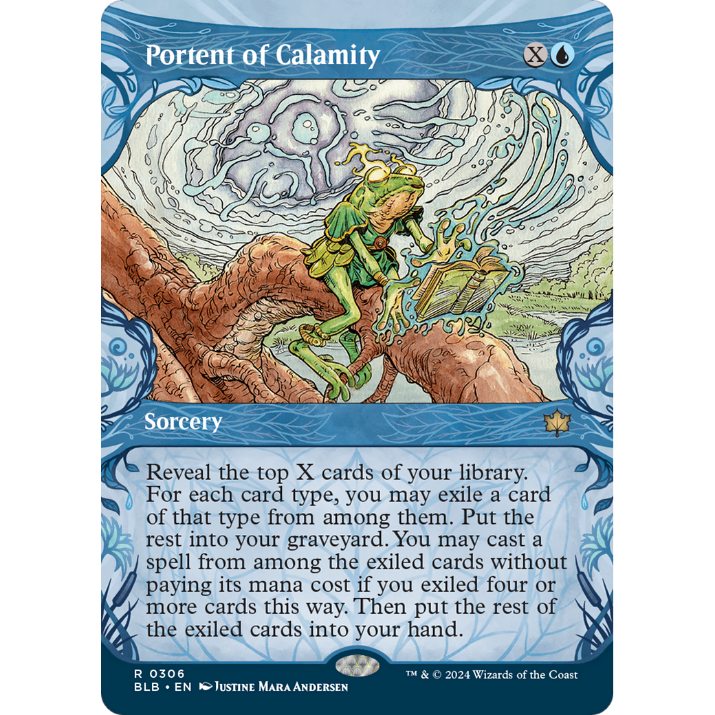 Portent of Calamity (BLB-306) - Bloomburrow: (Showcase) (Borderless) Foil