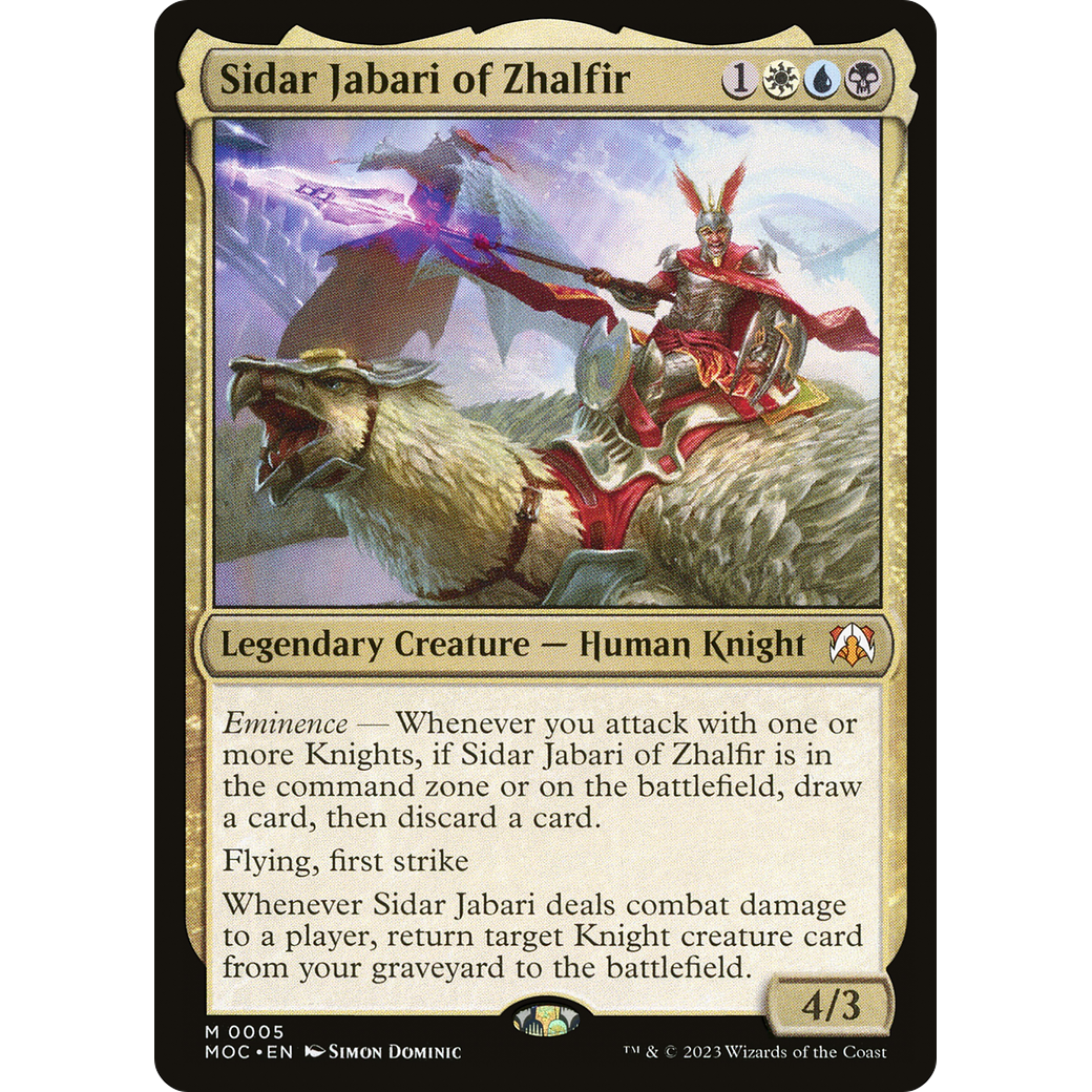Sidar Jabari of Zhalfir (MOC-005) - March of the Machine Commander Foil