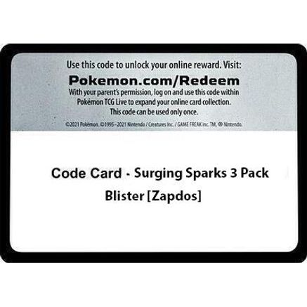 Code Card - Surging Sparks 3 Pack Blister [Zapdos] - SV08 Surging Sparks