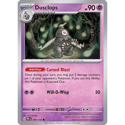 Dusclops 36 - SV Prismatic Evolutions Reverse Holofoil