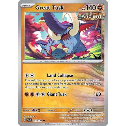 Great Tusk 55 - SV Prismatic Evolutions Reverse Holofoil