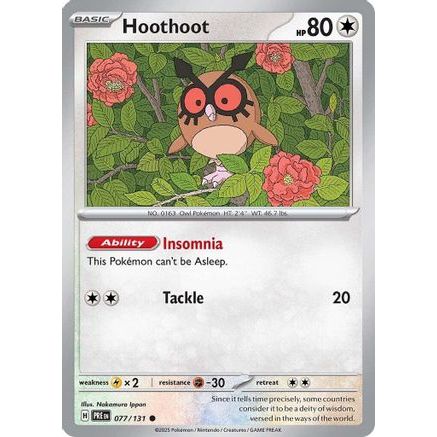 Hoothoot 77 - SV Prismatic Evolutions Reverse Holofoil