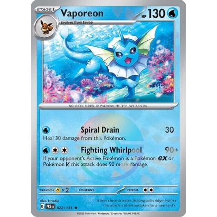Vaporeon (Poke Ball Pattern) 22 - SV Prismatic Evolutions Holofoil