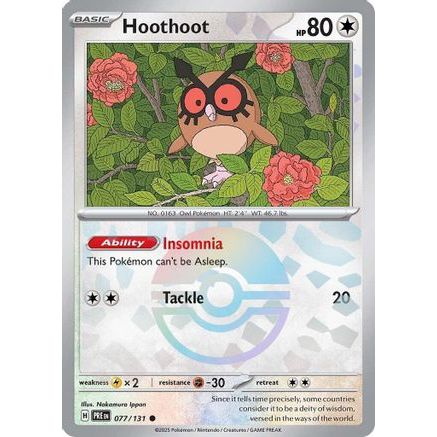 Hoothoot (Poke Ball Pattern) 77 - SV Prismatic Evolutions Holofoil