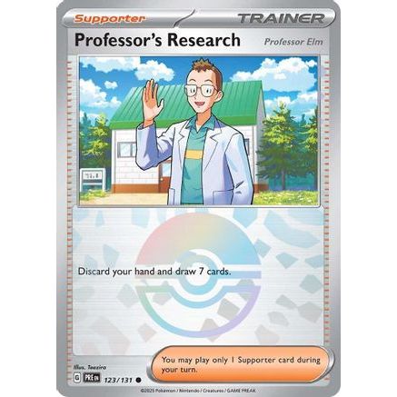 Professor's Research [Professor Elm] (Poke Ball Pattern) 123 - SV Prismatic Evolutions Holofoil