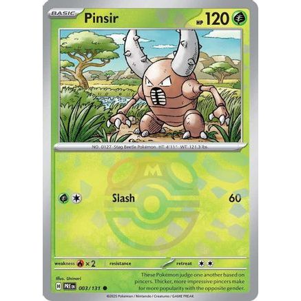 Pinsir (Master Ball Pattern) 3 - SV Prismatic Evolutions Holofoil