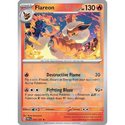 Flareon (Master Ball Pattern) 13 - SV Prismatic Evolutions Holofoil