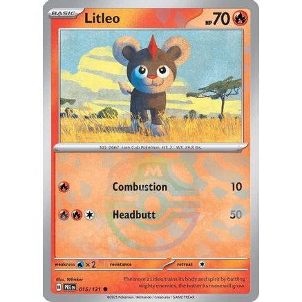 Litleo (Master Ball Pattern) 15 - SV Prismatic Evolutions Holofoil