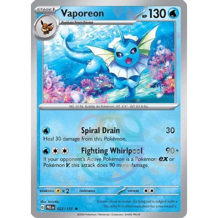 Vaporeon (Master Ball Pattern) 22 - SV Prismatic Evolutions Holofoil