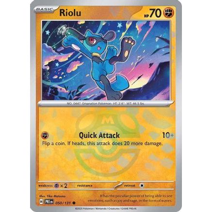 Riolu (Master Ball Pattern) 50 - SV Prismatic Evolutions Holofoil