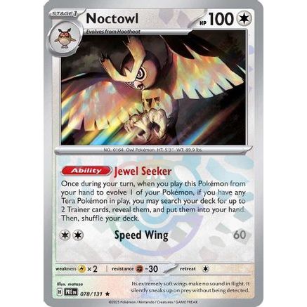 Noctowl (Master Ball Pattern) 78 - SV Prismatic Evolutions Holofoil