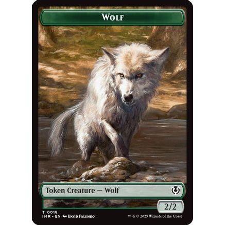 Wolf (0018) // Emblem - Arlinn, Embraces by the Moon Double-Sided Token (INR-18 // 23) - Innistrad Remastered Foil