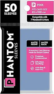 Phantom Sleeves: Pink Matte/Matte 50ct 65mmX100mm