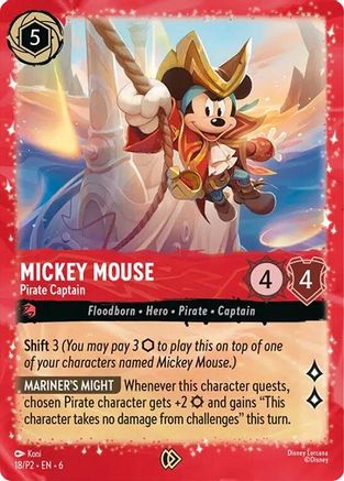 Mickey Mouse - Pirate Captain (18) - Disney Lorcana Promo Cards Holofoil