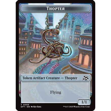Thopter (0009) // Treasure Double-Sided Token (DFT-9 // 11) - Aetherdrift Foil