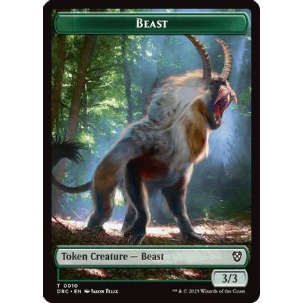Beast (0010) // Beast (0011) Double-Sided Token (DRC-10 // 11) - Commander: Aetherdrift Foil
