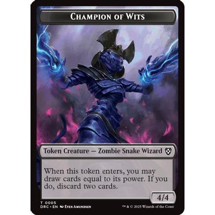 Champion of Wits // Zombie (0003) Double-Sided Token (DRC-5 // 3) - Commander: Aetherdrift