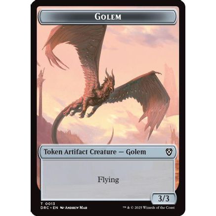 Golem (0013) // Nalaar Aetherjet Double-Sided Token (DRC-13 // 16) - Commander: Aetherdrift