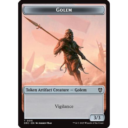 Golem (0015) // Thopter (0009) Double-Sided Token (DRC-15 // 9) - Commander: Aetherdrift