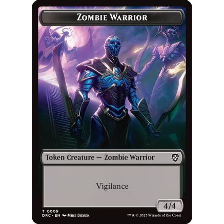 Zombie Warrior // Zombie (0003) Double-Sided Token (DRC-9 // 3) - Commander: Aetherdrift