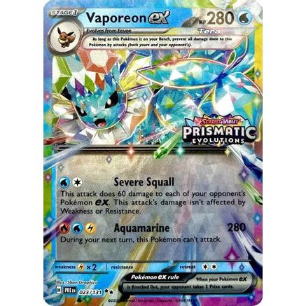 Vaporeon ex - 023/131 (Prismatic Evolutions Stamp) 23 - Miscellaneous Cards & Products Holofoil