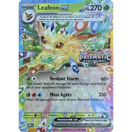 Leafeon ex - 006/131 (Prismatic Evolutions Stamp) 6 - Miscellaneous Cards & Products Holofoil