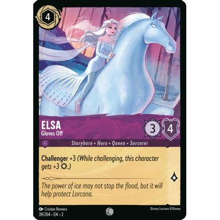 Elsa - Gloves Off (Errata Version) (39/204) - Rise of the Floodborn Cold Foil