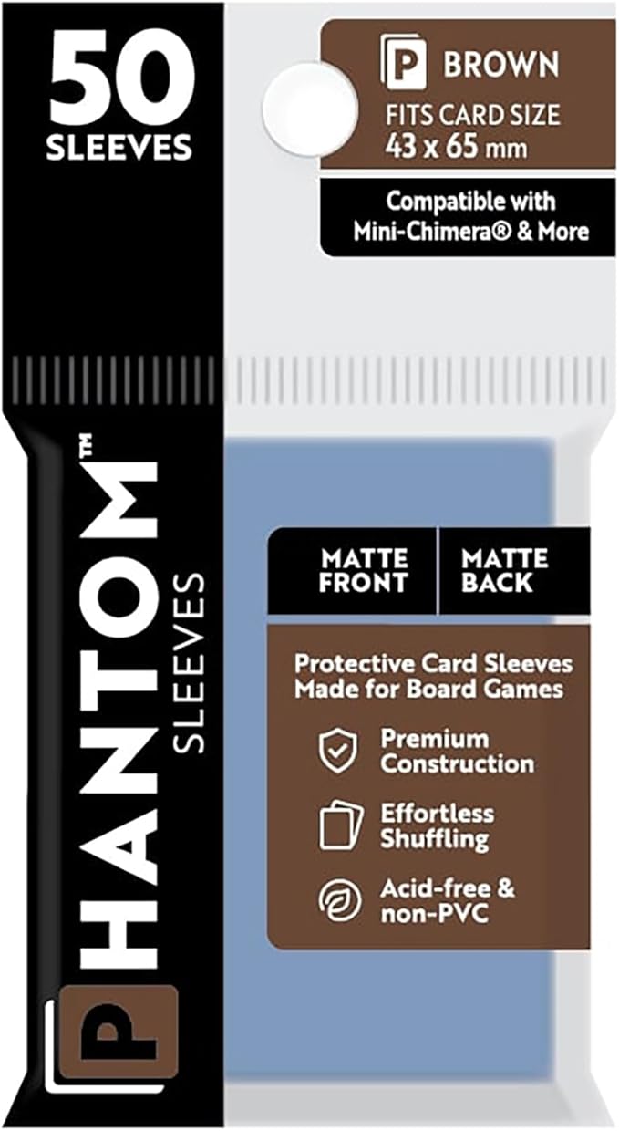 Phantom Sleeves: Brown Matte/Matte 50ct 43mmX65mm