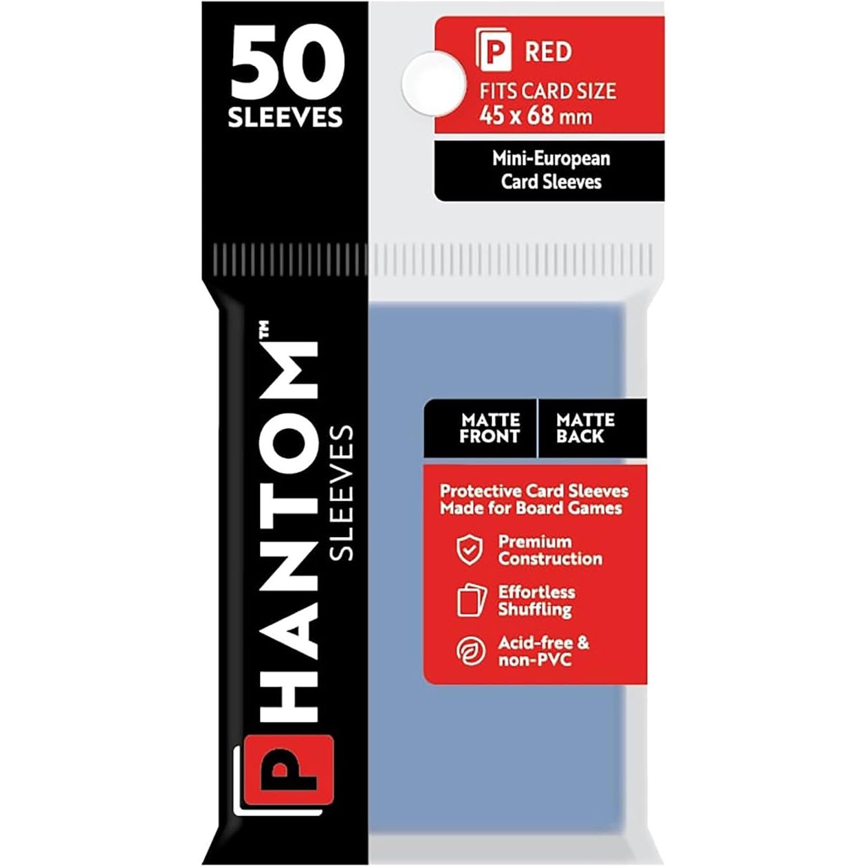 Phantom Sleeves: Red Matte/Matte 50ct 45mmX68mm
