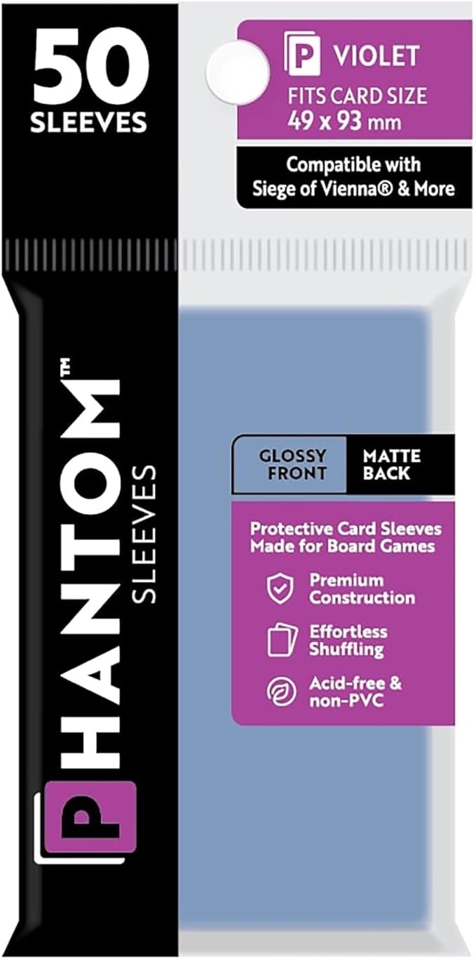 Phantom Sleeves: Violet Glossy/Matte 50ct 49mmX93mm