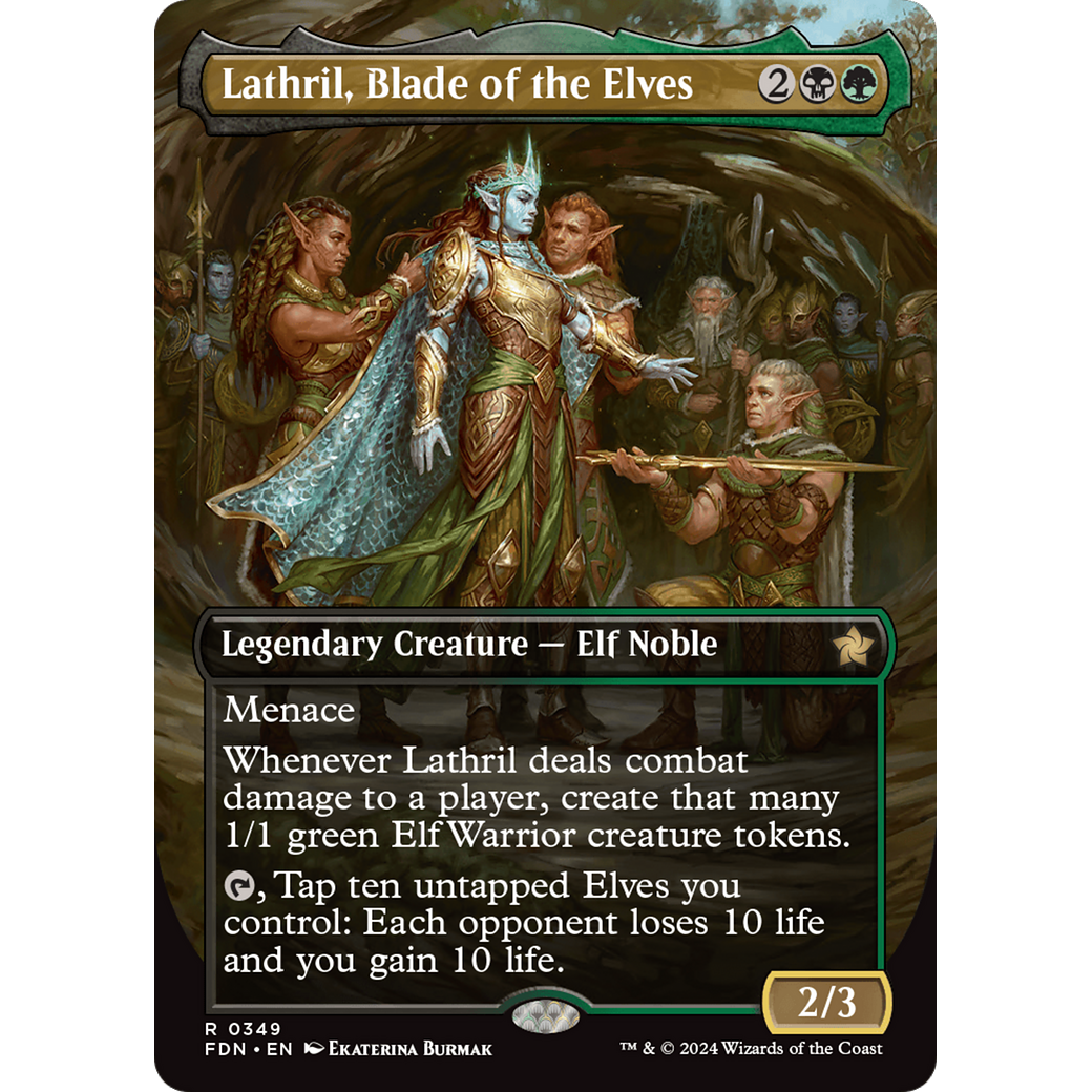 Lathril, Blade of the Elves (FDN-349) - Foundations (Borderless) Foil