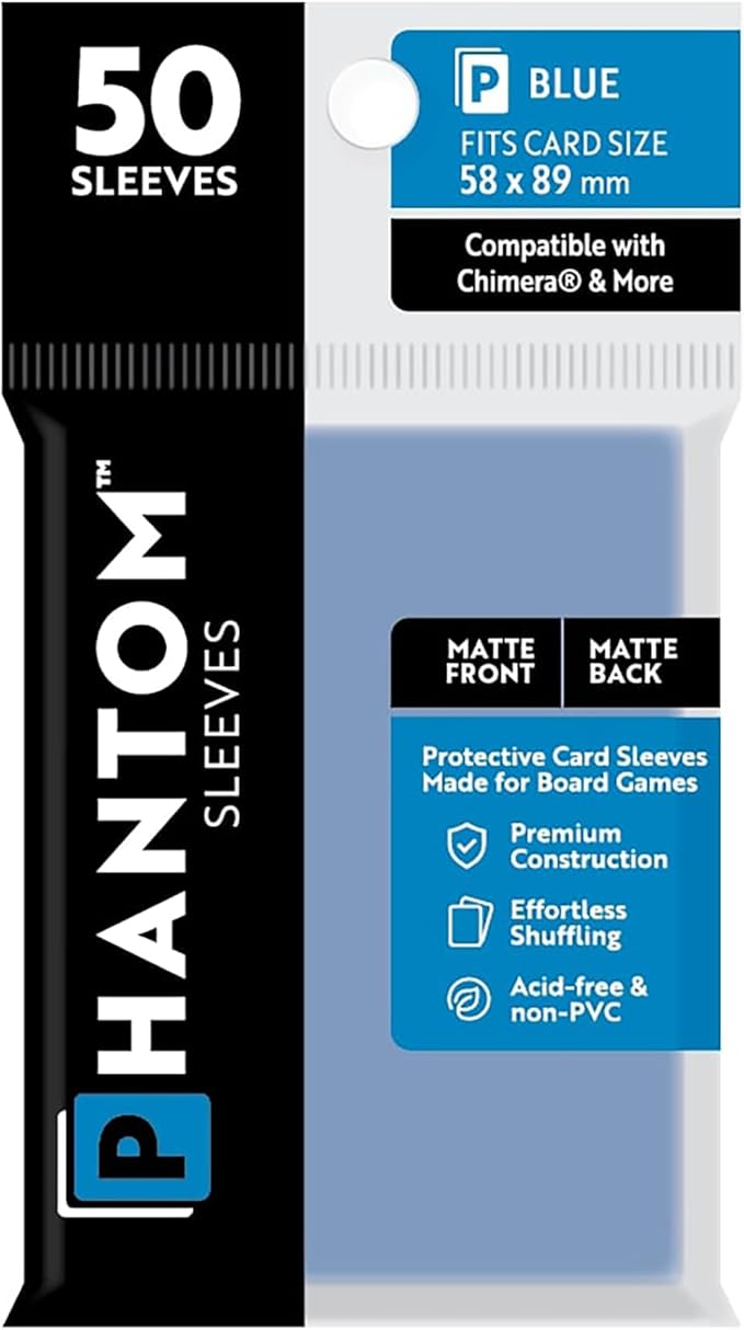 Phantom Sleeves: Blue Matte/Matte 50ct 58mmx89mm