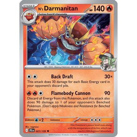 N's Darmanitan - 027/159 27 - SV09 Journey Together Reverse Holofoil