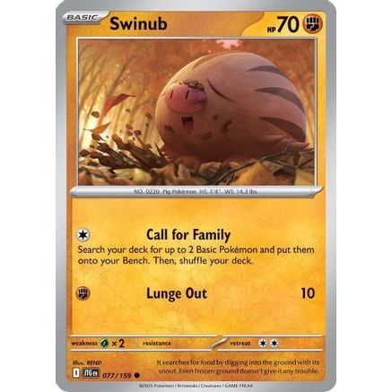 Swinub - 077/159 77 - SV09 Journey Together Reverse Holofoil