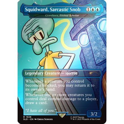 Squidward, Sarcastic Snob - Grazilaxx, Illithid Scholar (Rainbow Foil) (SLD-1928) - Secret Lair Drop Series Foil