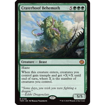 Craterhoof Behemoth (PPTDM-138) - Promo Pack: Tarkir: Dragonstorm Foil